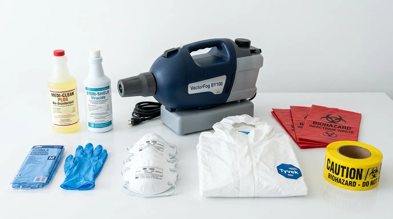 Professional biohazard remediation crew working in Harwood Heights